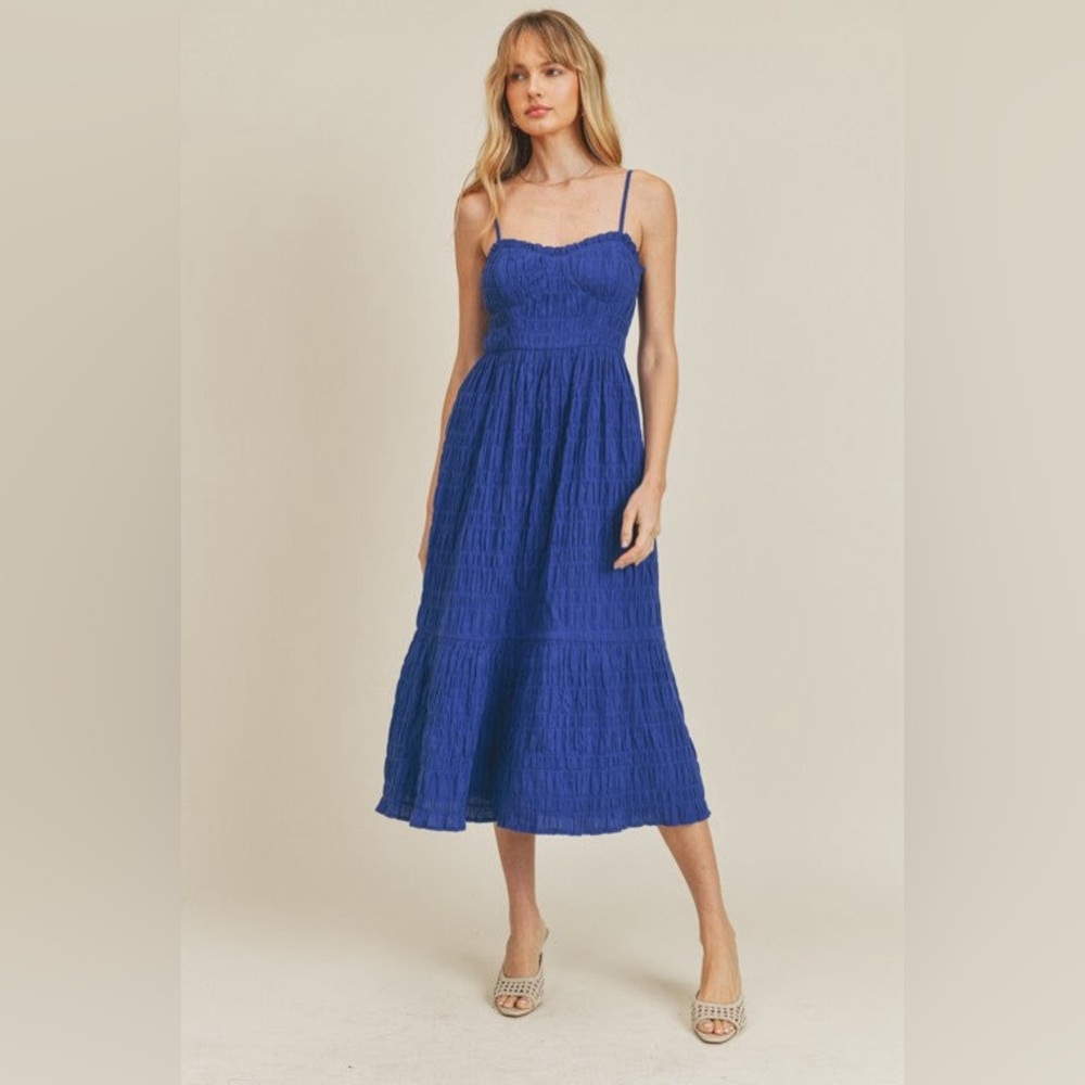 Sleeveless Cobalt Midi Dress